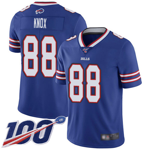 Men Buffalo Bills #88 Dawson Knox Royal Blue Team Color Vapor Untouchable Limited Player 100th Season NFL Jersey->buffalo bills->NFL Jersey